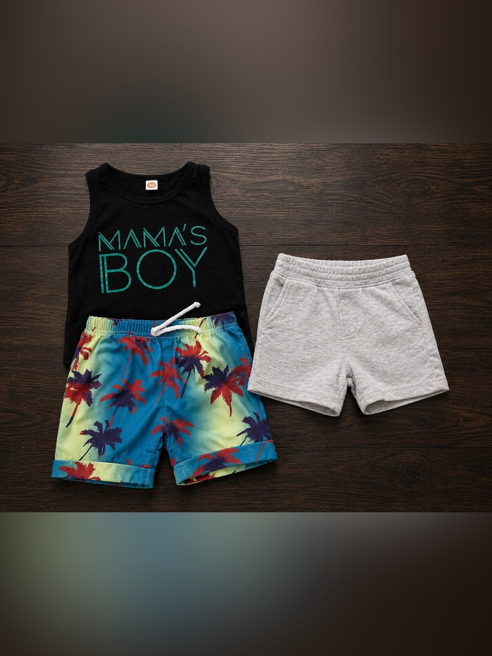 18M Baby Boy Summer Outfit Bundle Mama’s Boy Tropical Shorts Garanimals